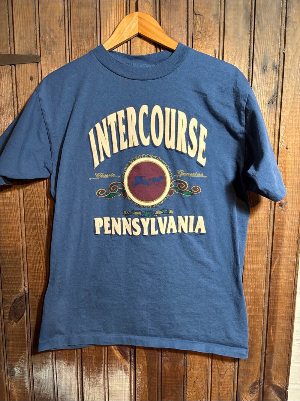Vintage Single Stitch Intercourse Pennsylvania Graphic Tee - Blue